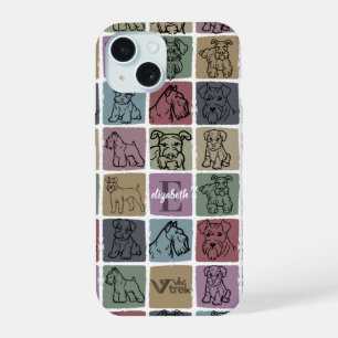 Custom Miniature Schnauzer Retro Pet Lover Gift iPhone 15 Case