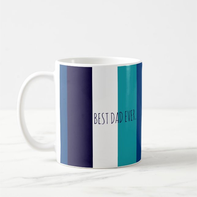 Custom Minimal Best Dad Ever Fathers Day  Coffee Mug (Left)