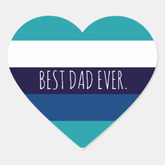 Custom Minimal Best Dad Ever Fathers Day  Heart Sticker