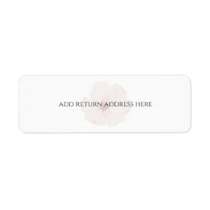 Custom Minimal Blush Garden Floral Wedding Return Address Label