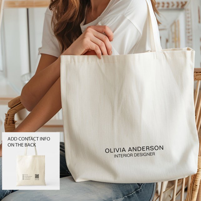 Custom Minimal Business Tote Bag (Create your own professional business tote bag by MINTIC DESIGN STUDIO)