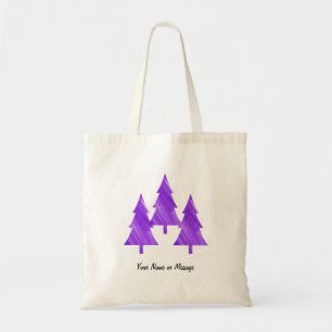 Custom Minimal Cool Aesthetic Purple Trees Tote Bag
