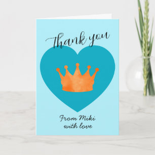 Custom Minimal Geometric Modern Crown Thank You Card