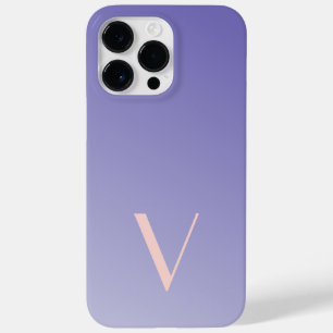 Custom Minimal Gradient Lavender Modern Monogram Case-Mate iPhone 14 Pro Max Case