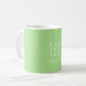 Custom Minimal Leo  Birthday Month Green Coffee Mug (Front Left)