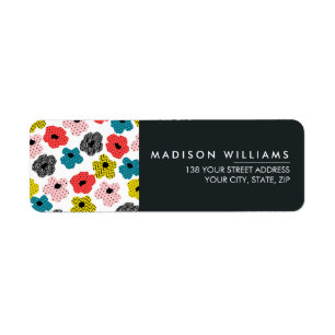 Custom Minimal Modern Flowers Label Return Address Label