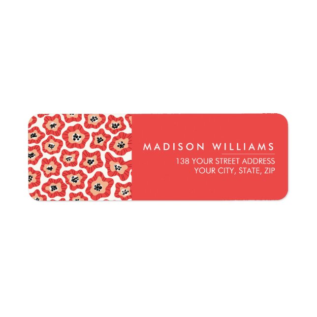 Custom Minimal Modern Flowers Label Return Address Label (Front)