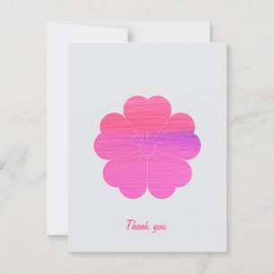 Custom Minimal Modern Geometric Pink Flower Postcard