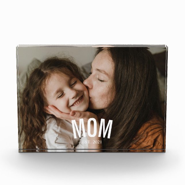 Custom Minimal Modern Mum Established Photo  Block (Front)