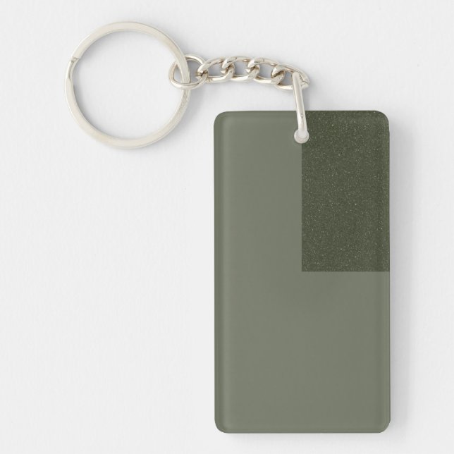 Custom Minimal Moss Green Block Acrylic Keychain (Front)