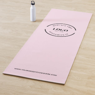 Custom Minimal Pink Business Logo Website Yoga Mat
