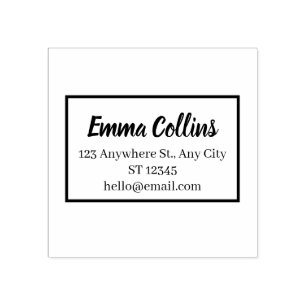 Custom Minimal Return Address Stamp – Modern Scrip