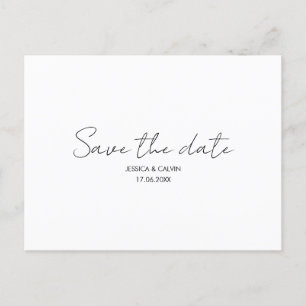 Custom Minimal Save The Date Wedding Postcard 
