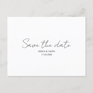 Custom Minimal Save The Date Wedding Postcard 