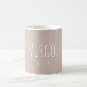 Custom Minimal Virgo Birthday Month Taupe Coffee M Coffee Mug