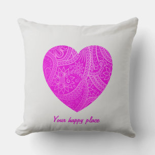 Custom Minimalist Aesthetic Geometric Pink Heart Cushion