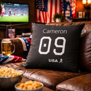 Custom Minimalist American Athlete Monochromatic Cushion