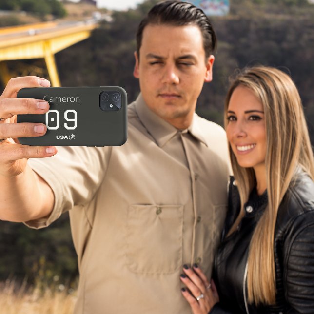 Custom Minimalist American Athlete Monochromatic  iPhone Case (Creator Uploaded)