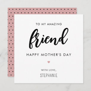Custom Minimalist and Modern Friend Mother's Day Card