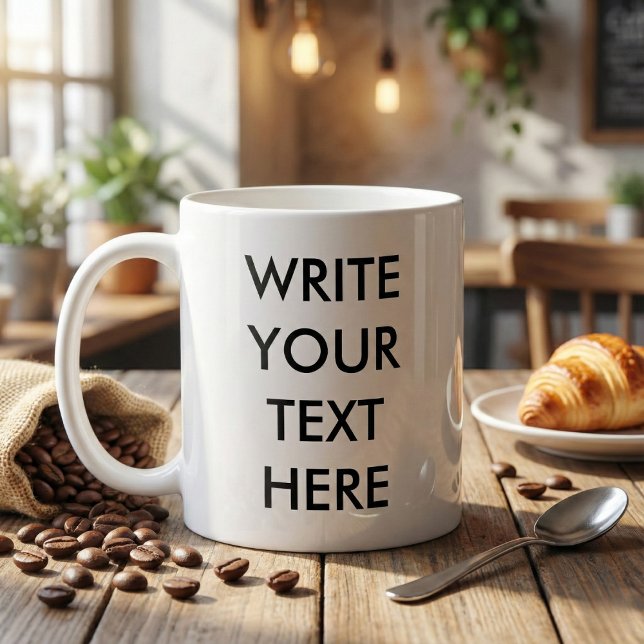 Custom Minimalist Black Text White Coffee Mug (Creator Uploaded)