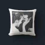 Custom Minimalist Black White Couple Photo Wedding Cushion<br><div class="desc">Custom Minimalist Black White Couple Photo Wedding Throw Pillow</div>