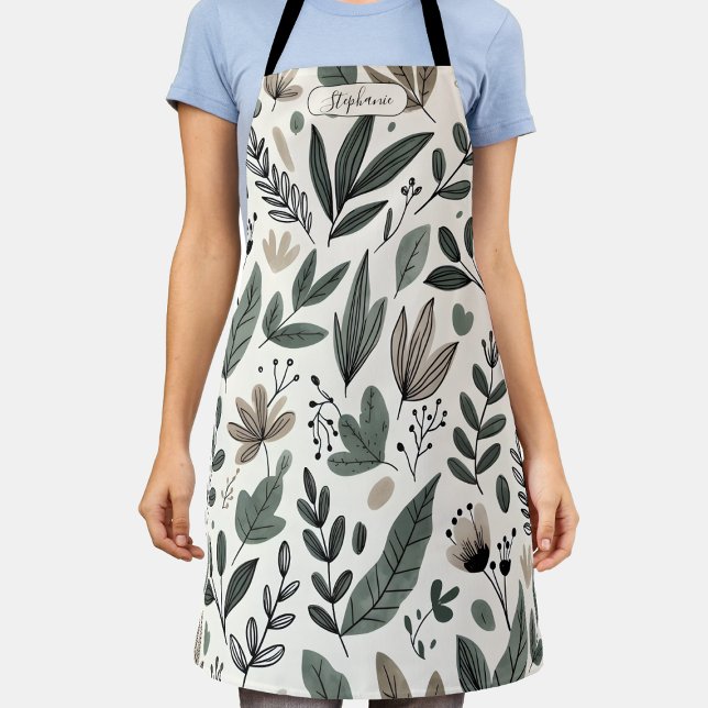 Custom Minimalist Botanical Cooking Apron (Creator Uploaded)