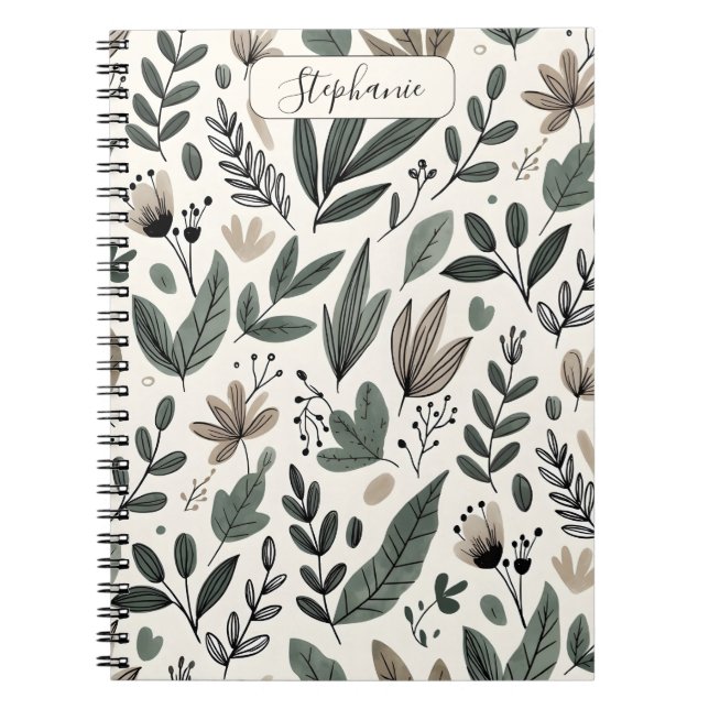 Custom Minimalist Botanical Journal Design (Front)