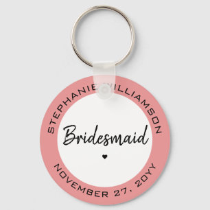 Custom Minimalist Bridesmaid Personalised Gift Key Ring