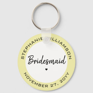 Custom Minimalist Bridesmaid Personalised Gift Key Ring