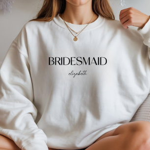 Custom Minimalist Bridesmaids Name Bachelorette Sweatshirt