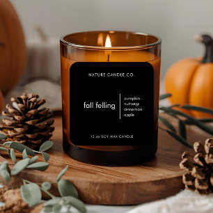 Custom Minimalist Candle   Black & White Fall Square Sticker