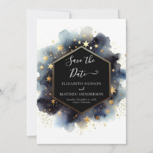 Custom Minimalist Celestial Wedding Save The Date