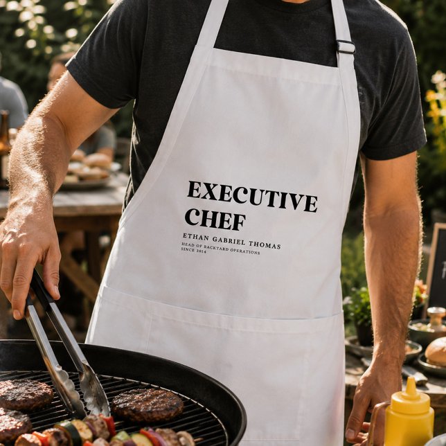 Custom Minimalist Chef Funny Cooking & BBQ Gift Standard Apron (Creator Uploaded)