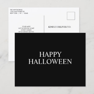 Custom Minimalist Classic Happy Halloween Postcard