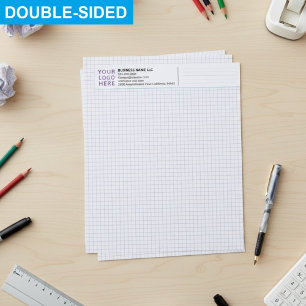 Custom Minimalist Company Name & Logo Graph Papers Letterhead