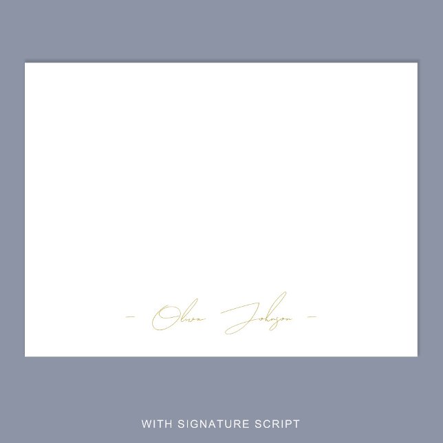 Custom Minimalist Elegant Name Flat Note Card (Stylishly Personalize with Your Custom Name.)