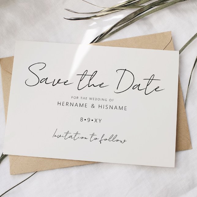 Custom Minimalist Elegant Simple Modern Wedding Save The Date (Creator Uploaded)