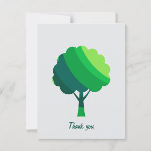 Custom Minimalist Geometric Modern Green Tree Postcard