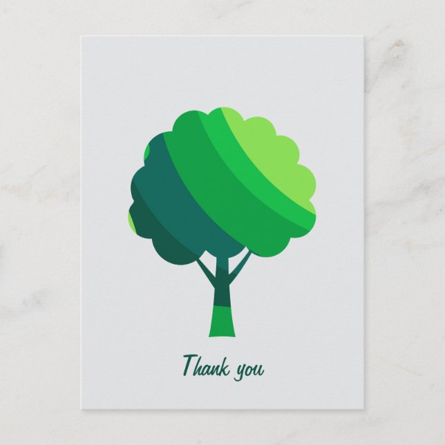 Custom Minimalist Geometric Modern Green Tree    Postcard (Front)