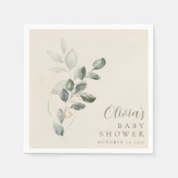 Custom Minimalist Gold Greenery Baby Shower