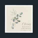 Custom Minimalist Gold Greenery Bridal Shower Napkin<br><div class="desc">Minimalist Gold Greenery Bridal Shower Custom Napkins</div>