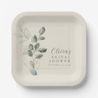 Custom Minimalist Gold Greenery Bridal Shower