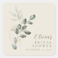 Custom Minimalist Gold Greenery Bridal Shower