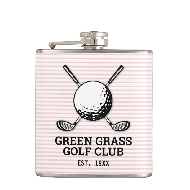 Custom Minimalist Golf Club Logo Design Flask (Front)