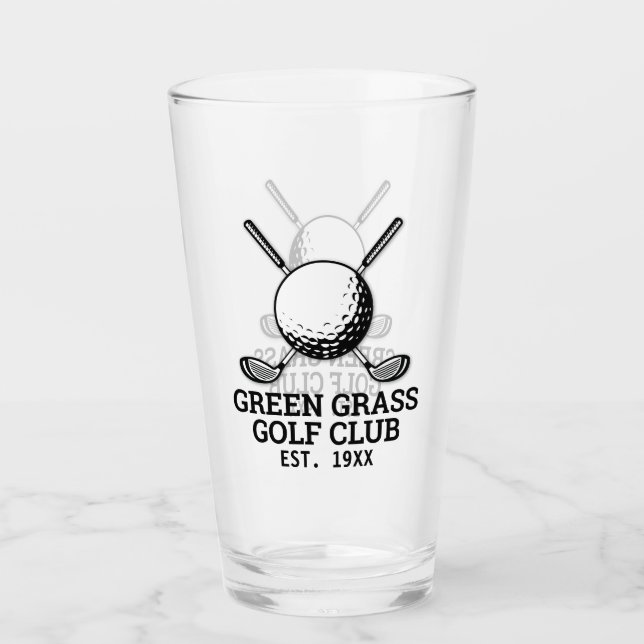 Custom Minimalist Golf Club Logo Design Glass (Front)