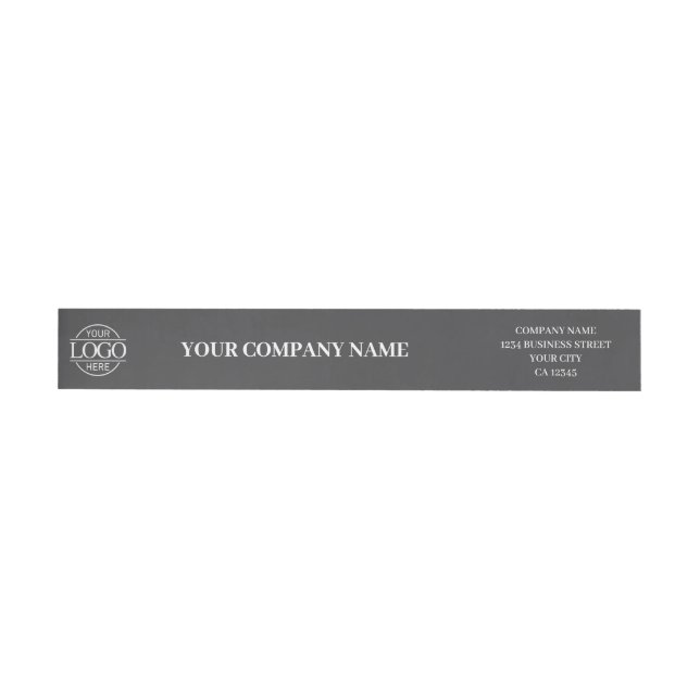 Custom Minimalist Grey Business Logo Branded Wrap Around Label (Individual)