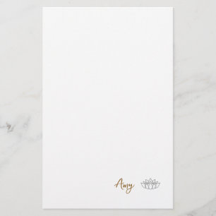 Custom Minimalist Lotus Stationery Paper