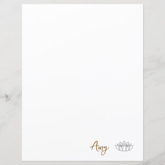 Custom Minimalist Lotus Stationery Paper