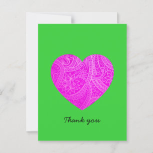 Custom Minimalist Modern Giometric Pink Heart Postcard
