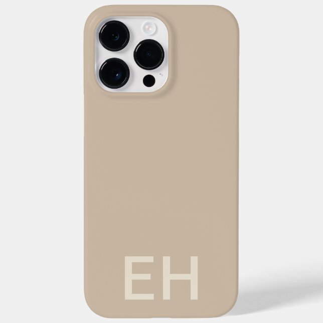 Custom Minimalist, Monochrome Vanilla Monogram  Case-Mate iPhone Case (Back)